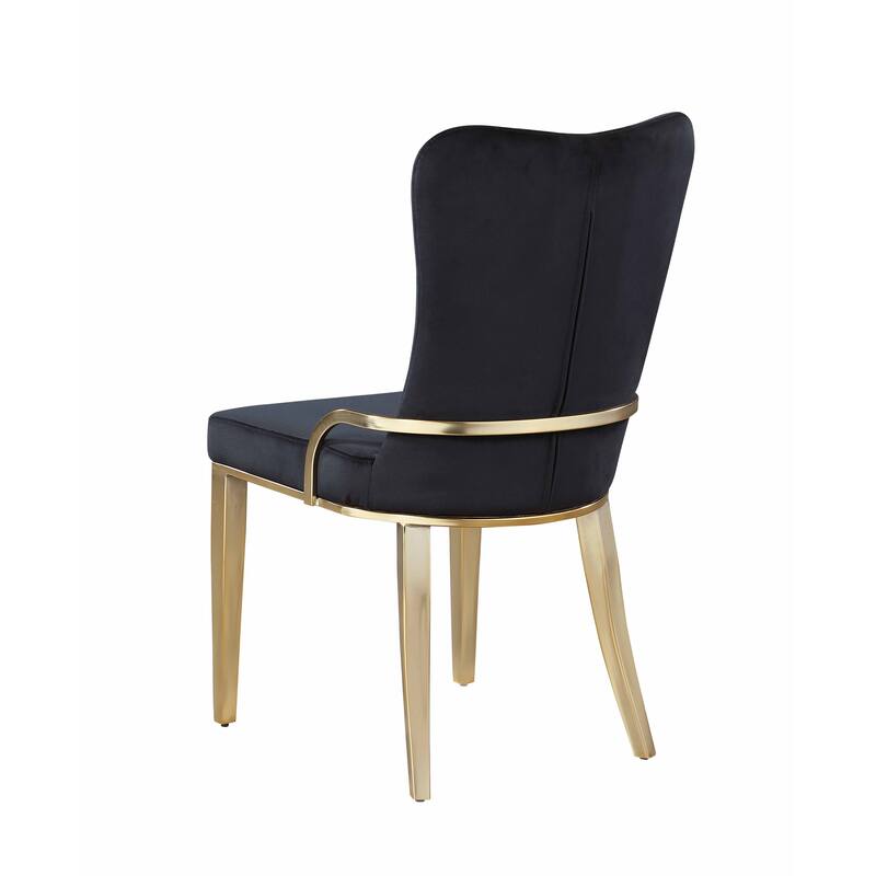 Somette Ridley Black Side Chair with Golden Legs, Set of 2