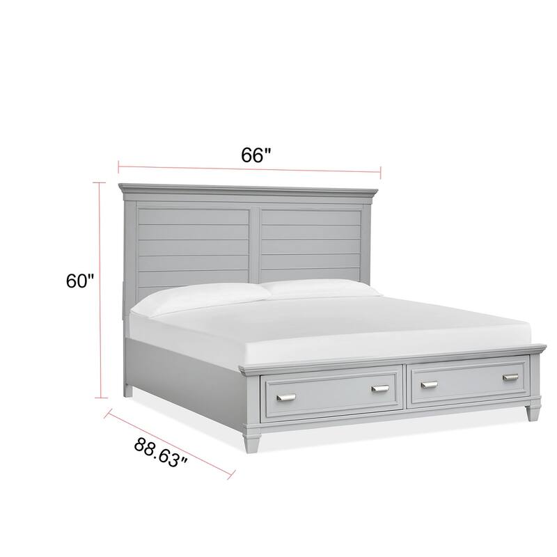 Magnussen Home Charleston Harbor Gray Panel Storage Bed