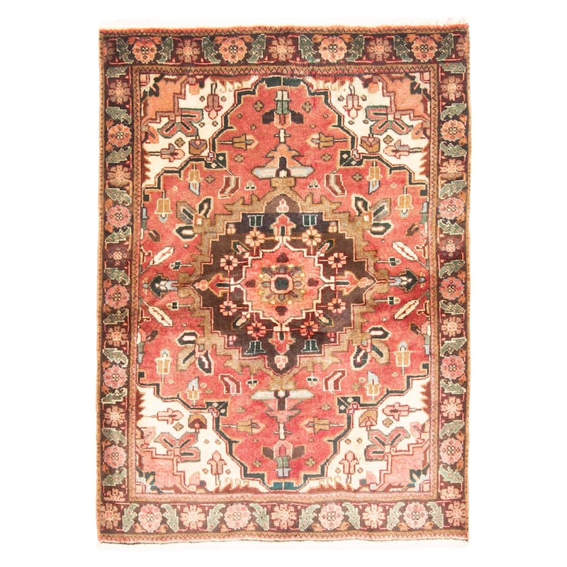 ECARPETGALLERY Hand-knotted Sarabi Red Wool Rug - 3'3 x 4'11