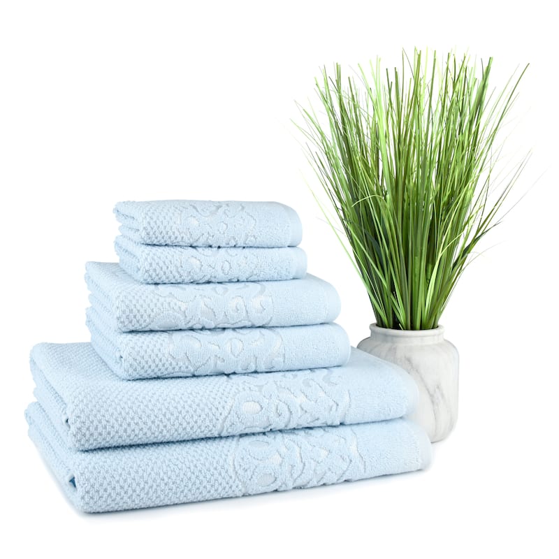 East'N Blue Galata Turkish Cotton Bath Towel Set (Set of 6) - (2 Bath Towel, 2 Hand Towel, 2 Washcloth)