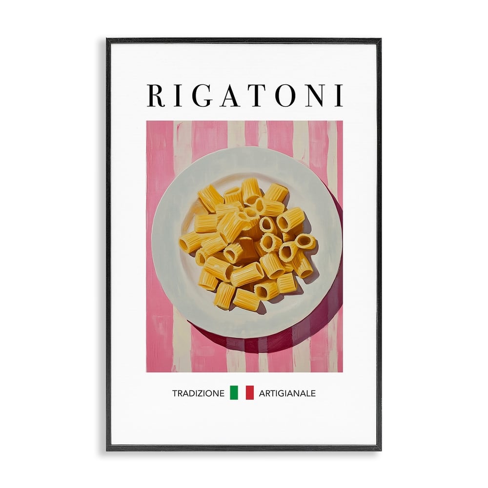 Stupell Traditional Rigatoni Pasta Framed Giclee Art Design By Andreas Magnusson