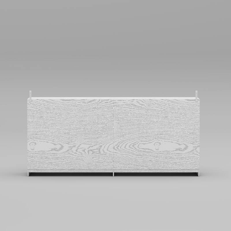 Acrylic Doors Creative White/Brown Buffet Sideboard Bookcase Accent Storage Cabinet: Elegant Storage with Rich Wood Grain Finish