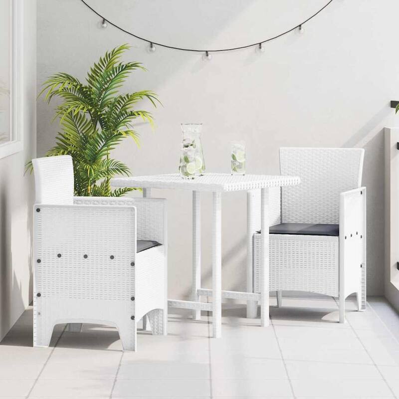 vidaXL Garden Chair 2/4 pcs Anthracite/Brown/White 53 x 49 x 85 cm PP - 53 x 49 x 85 cm - White Anthracite /2