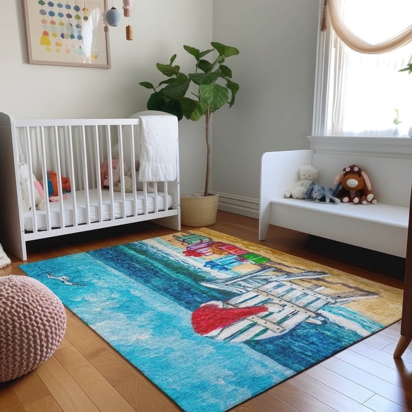 slide 2 of 13, Premium Washable Super Soft Beach Christmas Mayfield Rug Multi - 10' x 14' - Rectangle