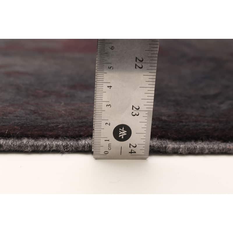 ECARPETGALLERY Hand-knotted Color Transition Charcoal Wool Rug - 2'9 x 9'7