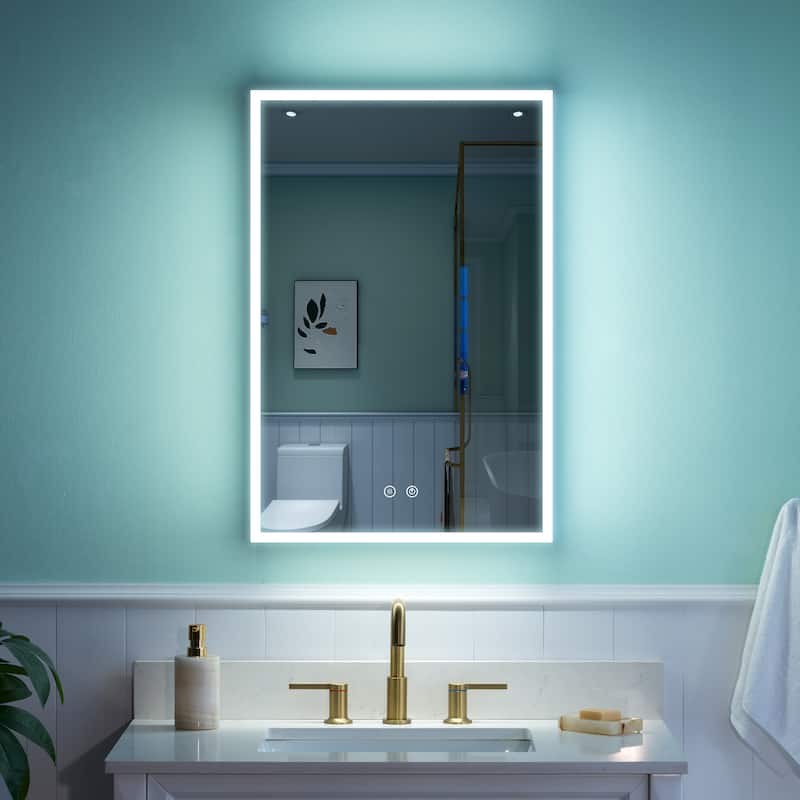 30'' H Recessed or Surface Frameless LED Mirror Cabinet With Defogger, Dimmer, Outlets & USB Ports  - 20"W X30"H,Left Open