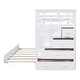 preview thumbnail 12 of 12, Twin Over Twin Bunk Bed with Trundle Bed, Staircase and 4 Storage Drawers, Solid Wood Bunk Beds with Stairs and Guardrail,White