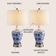 preview thumbnail 2 of 11, Allen 25.75" Ceramic/Metal LED Table Lamp, Blue/White (Set of 2) by JONATHAN Y