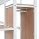 preview thumbnail 20 of 18, Twin Size Metal Loft Bed with Desk and Metal Grid, Stylish Metal Frame Bed with Lateral Storage Ladder and Wardrobe