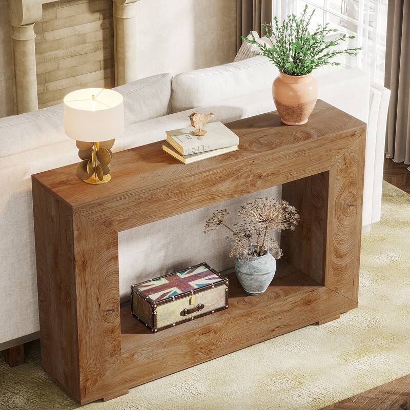 Rustic Console Sofa Table for Entryway, Hallway, Living Room - 47.24" W x 32.8" H x 11.81" D