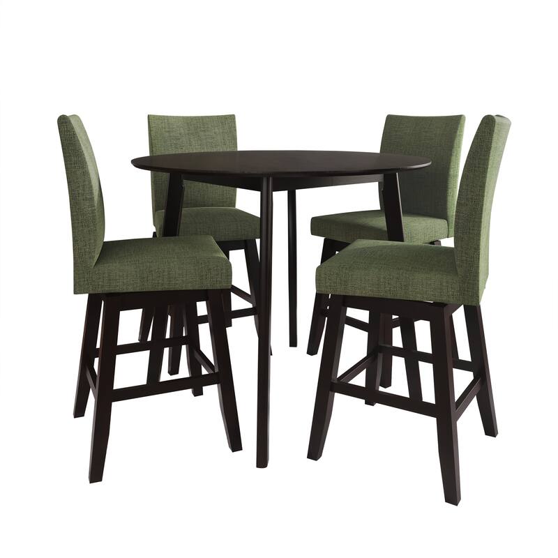CraftPorch Minimalist Swivel Counter Chairs with Round Table - Green