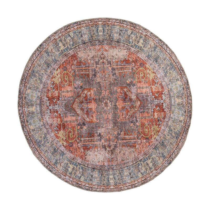 World Rug Gallery Vintage Inspired Distressed Machine Washable Area Rug