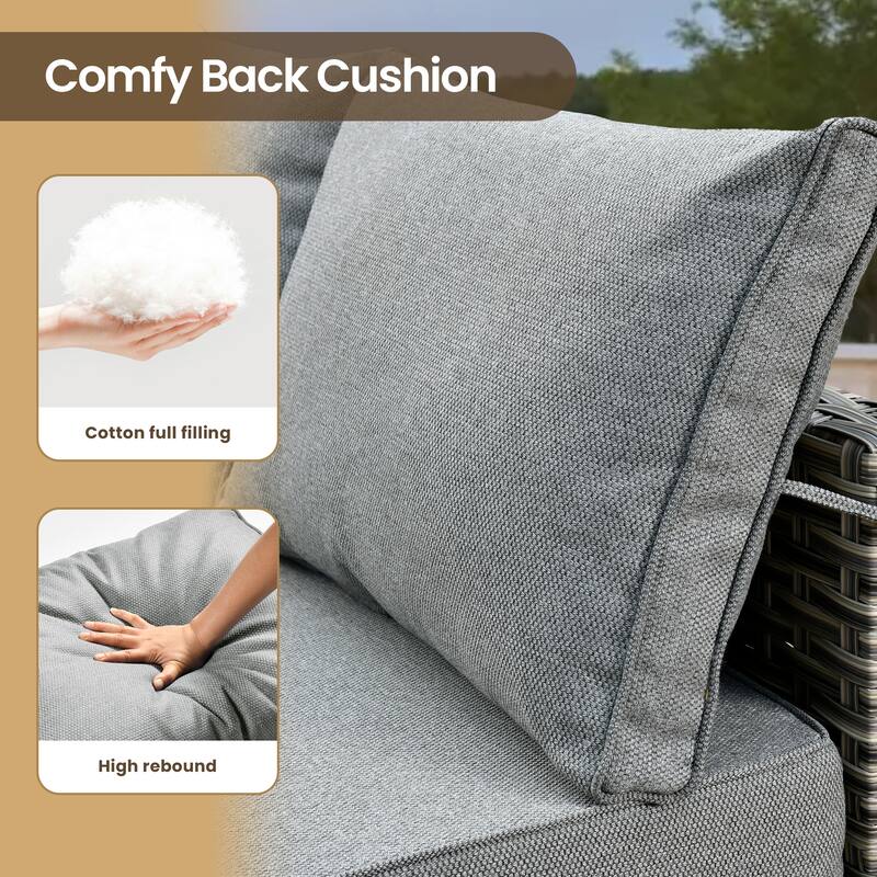 XIZZI 8-Piece Outdoor Wicker Furniture Sectional Swivel Chairs Set