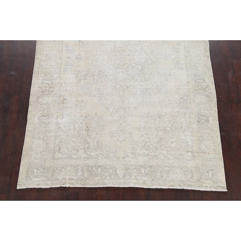 Muted Geometric Tabriz Persian Home Decor Area Rug Wool Hand-knotted - 6'3" x 9'3"