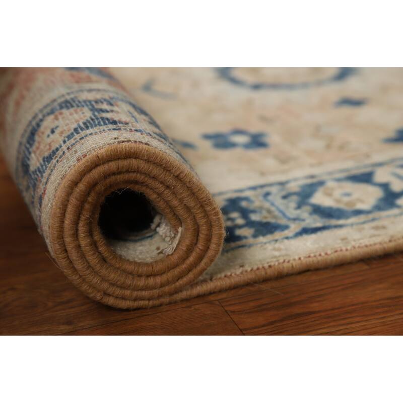 Hand Knotted Oriental 100% Wool Carpet Transitional All-Over Oranges & Rust Oushak Runner Rug - 8' 2'' X 2' 11''