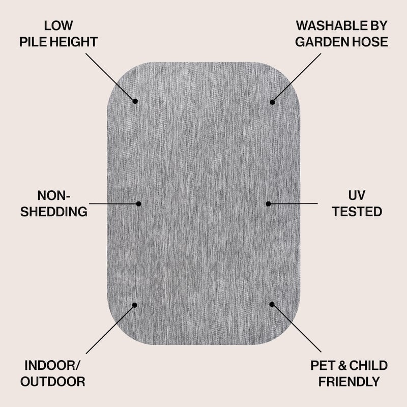 JONATHAN Y Miles Modern Minimalist Radius Corner Solid Indoor/Outdoor Shaped Area Rug