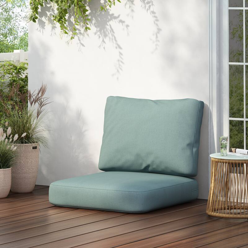 Christopher Knight Home - Noah Plush Comfort Outdoor Club Chair Cushion Set with Seat and Back Support - Teal
