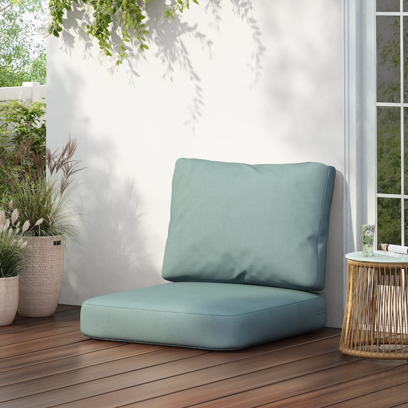 Roomfitters Noah Outdoor Club Chair Cushion Set with 5 Inch Thick Padding, Water Repellent Fabric