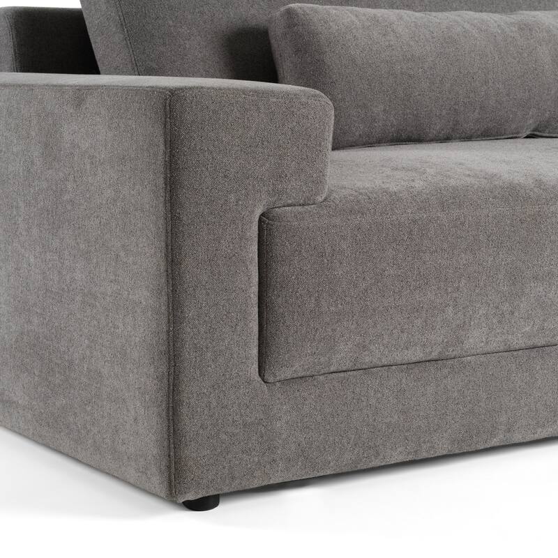 Divani Casa Loki Modern Grey Fabric Right Facing Sectional Sofa