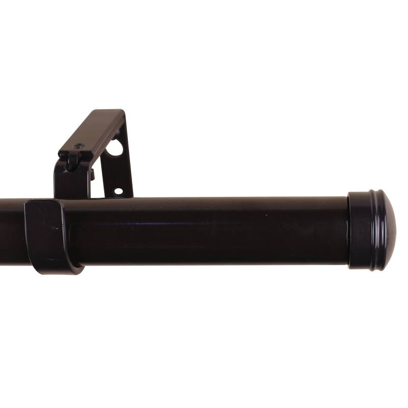 Meriville 1-Inch Diameter Norwood End Cap Single Window Curtain Rod