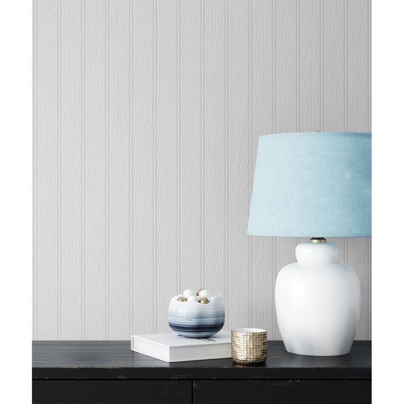 NextWall Faux Beadboard Paintable Peel and Stick Wallpaper - 20.9 in. W x 18 ft. L