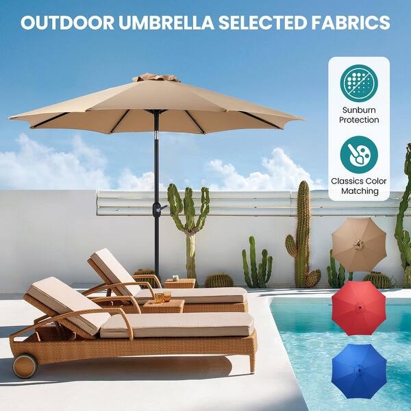 college logo patio umbrellas 7.5' Commercial Logo Fiberglass Market Umbrella