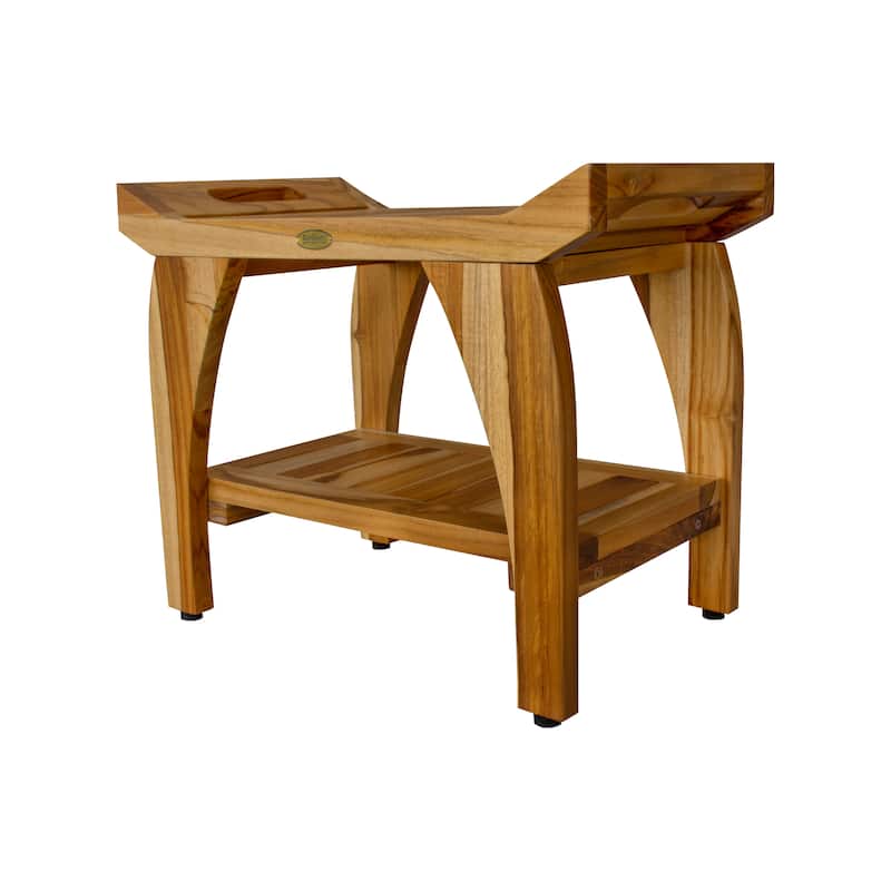 EcoDecors Tranquility 24-inch, Teak Shower Bench, Teak Bench Shower, Teak Shower Bench for Inside Shower, Teakwood Shower Bench