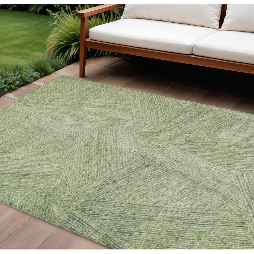 HomeRoots Abstract Transitional Rectangle Outdoor Rug