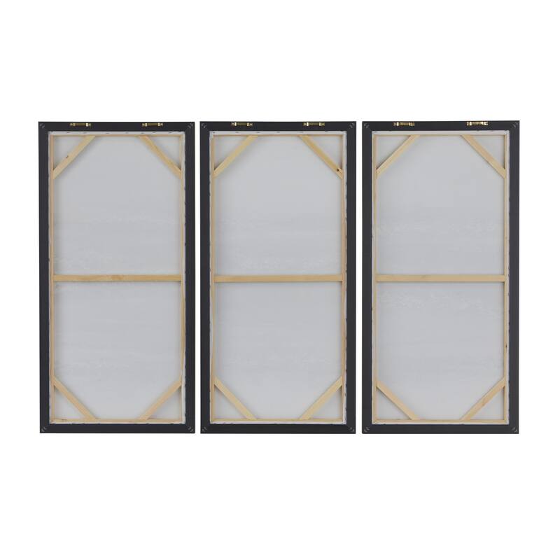 Canvas Landscape Living Room Framed Wall Art with Gold Frame - Set of 3 Blue - Roche River Decor