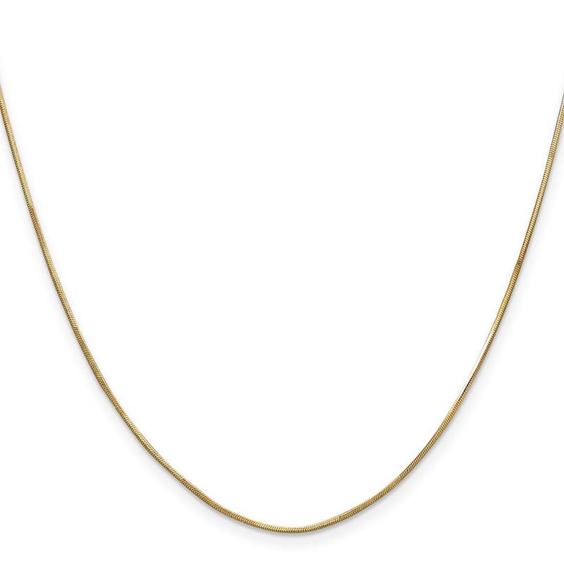 Curata 14k Yellow Gold Solid 1.00mm Octagonal Snake Chain Bracelet Lobster Claw