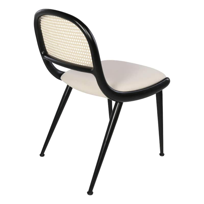 Breuer Chair Company Giola Dining Side Chair w/ Padded Seat Ash Wood Cane Back & Steel Legs (Variations; Made in Italy)