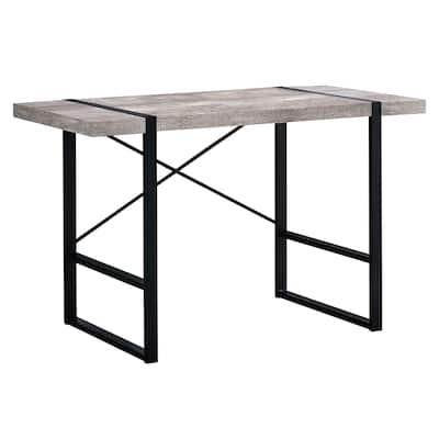 Manufactured Wood Computer Desk with Metal Base and Glossy Finish