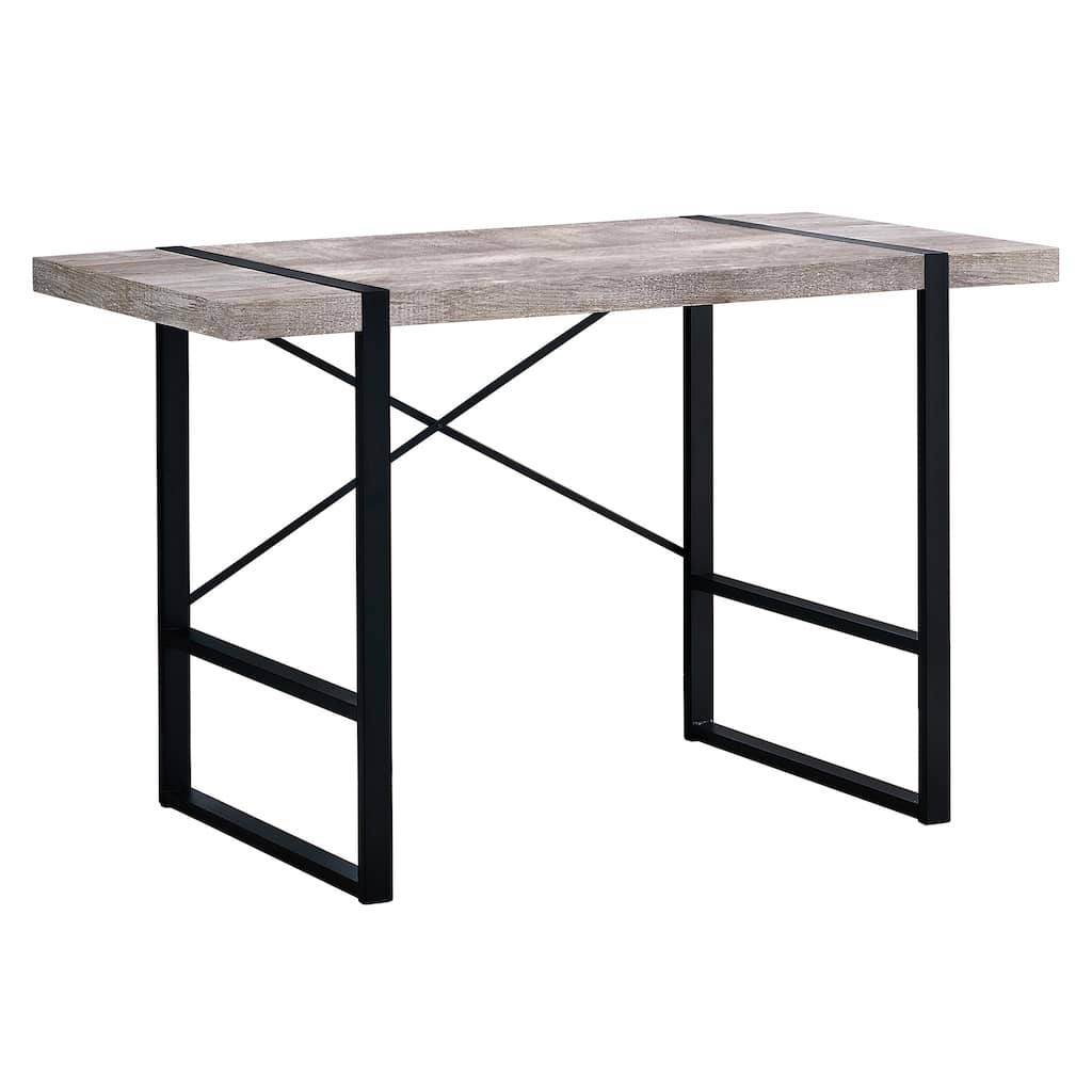 Manufactured Wood Computer Desk with Metal Base and Glossy Finish