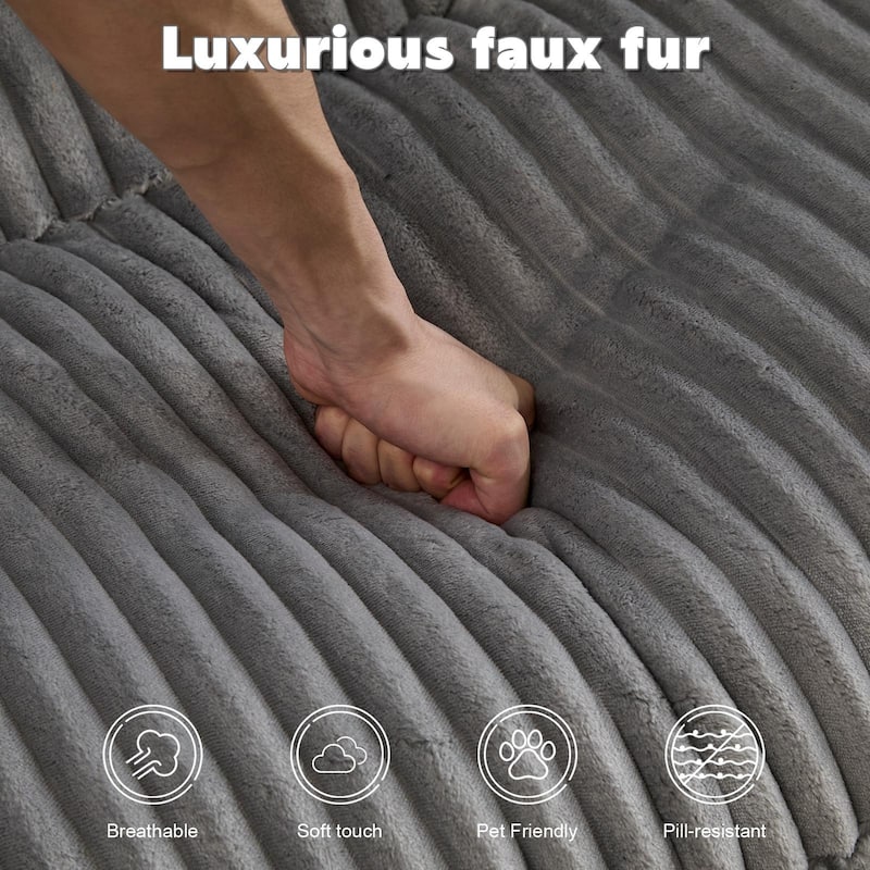 Double Chaise Lounge Chair Indoor,Oversized Upholstered Sleeper Cloud Couch,Deep Seat Sofa Bed,Corduroy Reading Chair Required