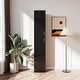 preview thumbnail 40 of 49, GDFStudio - Anele Modern Tall Cabinet with Shelves and Door for Kitchen and Dining Room Black - Freestanding