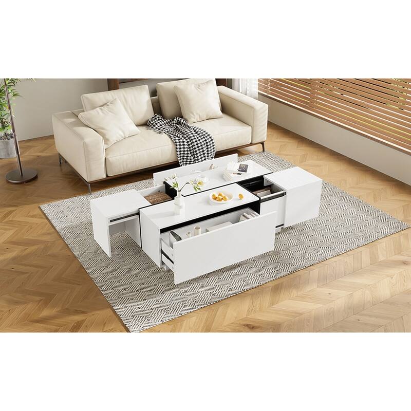 Extendable Coffee Table with High-Gloss Finish