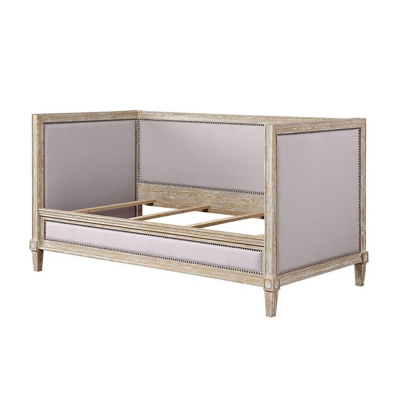 Charlton Beige Linen & Weathered Oak Finish Daybed (Twin) - Beige,Oak