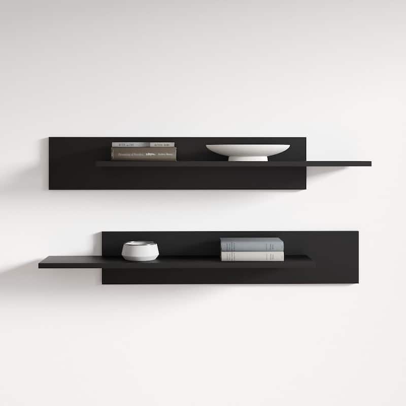 Strick & Bolton Hadi Wall-mounted Shelf (Set of 2) - Black
