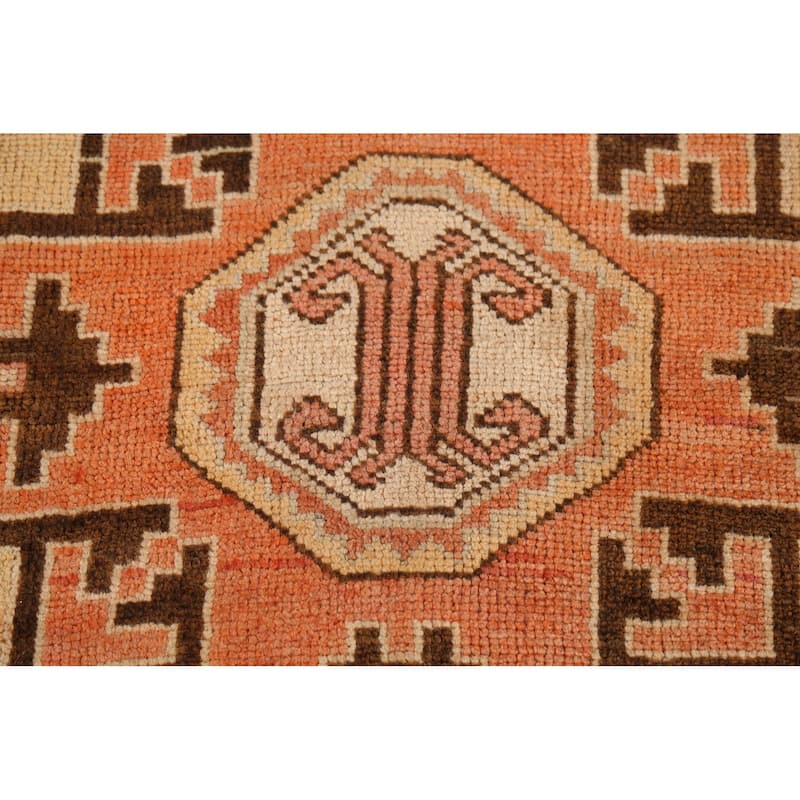 Anatolian Turkish Vintage Runner Rug Hand-Knotted Tribal Wool Carpet - 3'7"x 9'3"