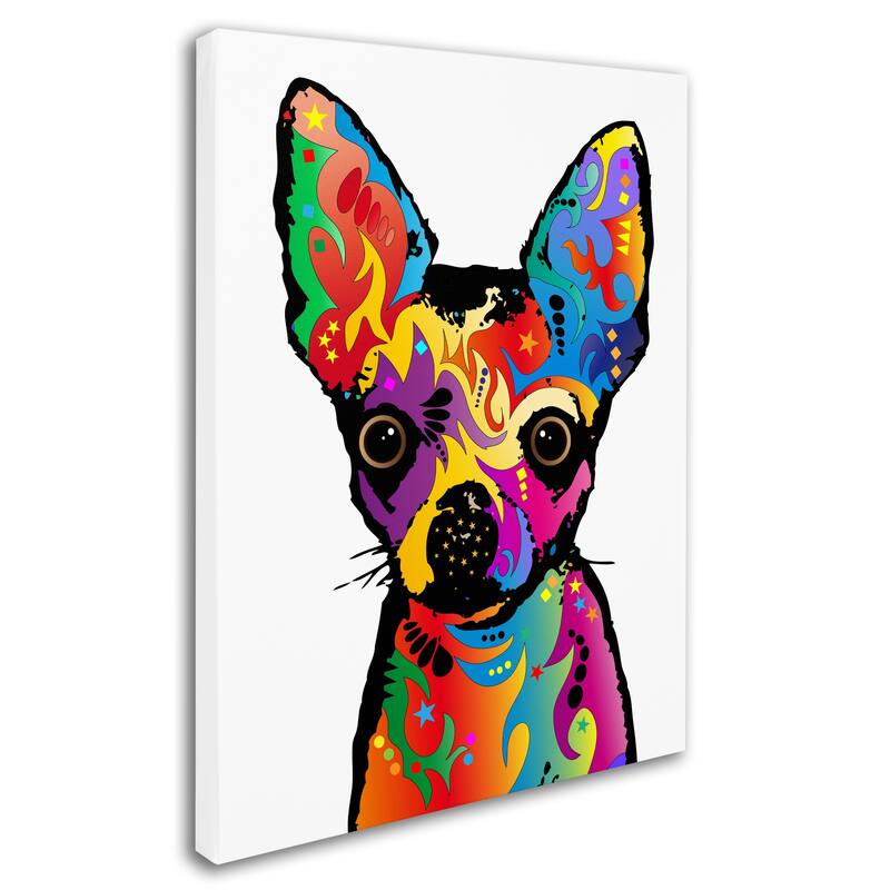 Michael Tompsett 'Chihuahua Dog White' Canvas Art