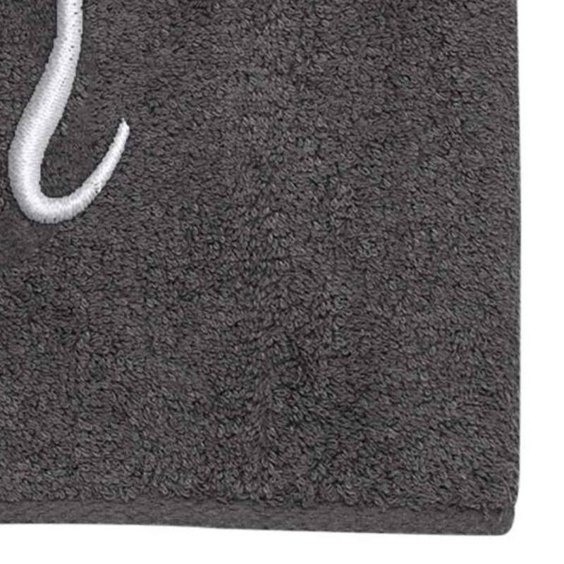 Avanti Granite with Silver Script Monogram Bath Towel Letter R - Bath Towel