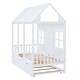 preview thumbnail 8 of 11, Twin House Bed with Trundle & Playhouse Design, Solid Wood Frame