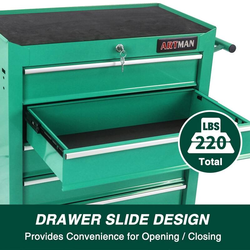 5-Drawer Rolling Tool Cart with Wheels Garage Storage Tool Chest