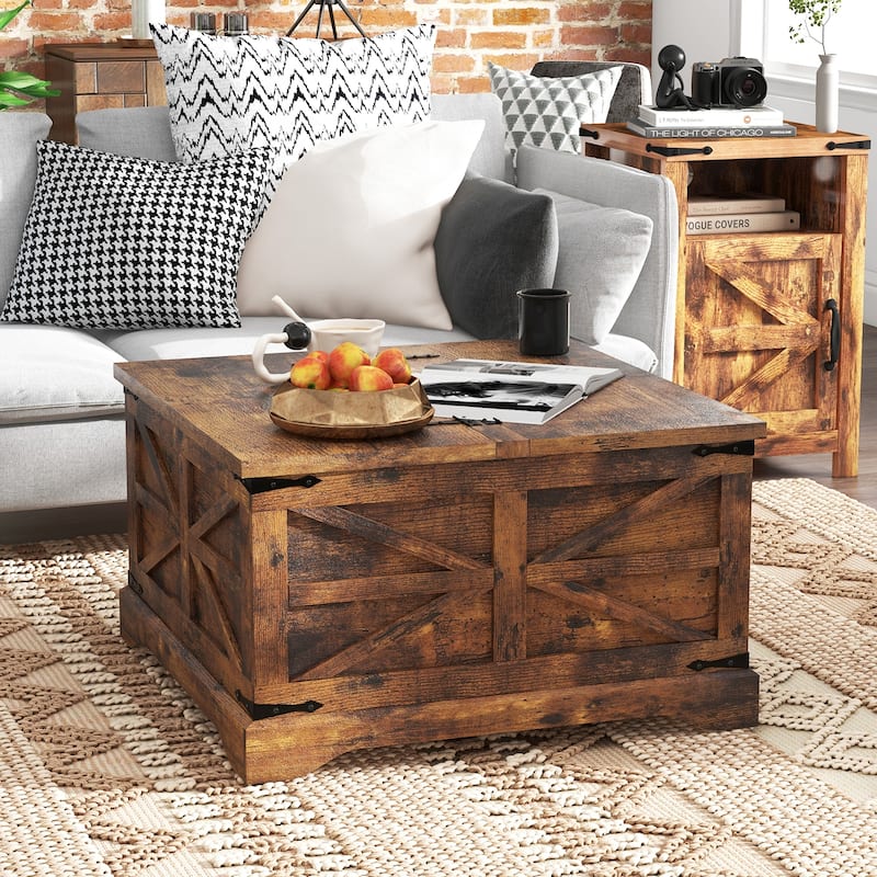 Modern Farmhouse Coffee Table - Brown