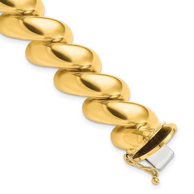 14k Yellow Gold 14mm San Marco Bracelet, 7"