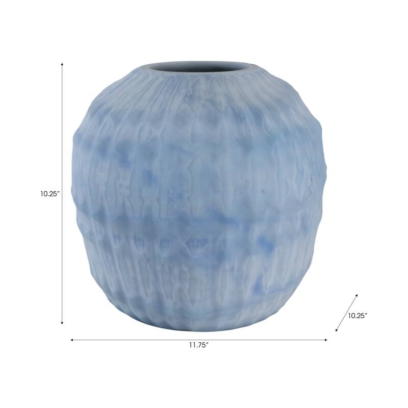 Glass Vase Ribbed Abstract Pattern for Flower Arrangement Home Decor