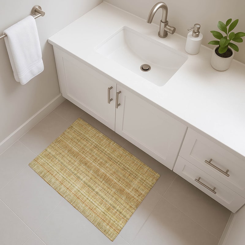 Premium Washable Super Soft Striped Mayfield Rug - Wheat - 1'8" x 2'6"