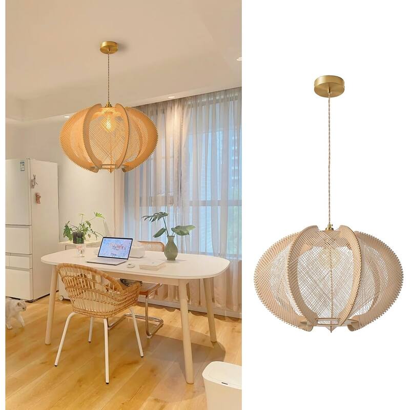 1 Light Pendant light natural ceiling light Wood chandelier light