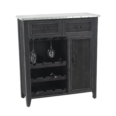 Wood Standing Wine Rack - Black - Roche River Decor