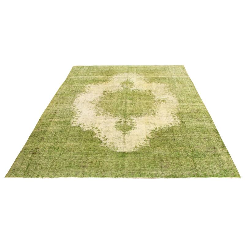 ECARPETGALLERY Hand-knotted Color Transition Lime Green Wool Rug - 10'1 x 12'1